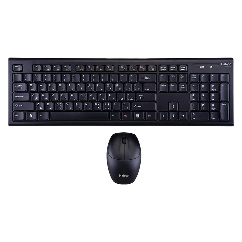 کیبورد و ماوس بی سیم هترون مدل HKCW130، سوییچ ممبران، Full-Size