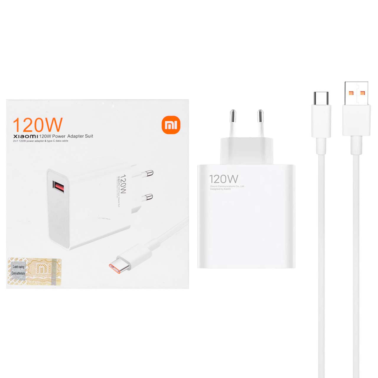 شارژر دیواری فست تک پورت Xiaomi مدل VCA7GACH 120W به همراه کابل شارژ Type-C - درصد شمار - MMS
